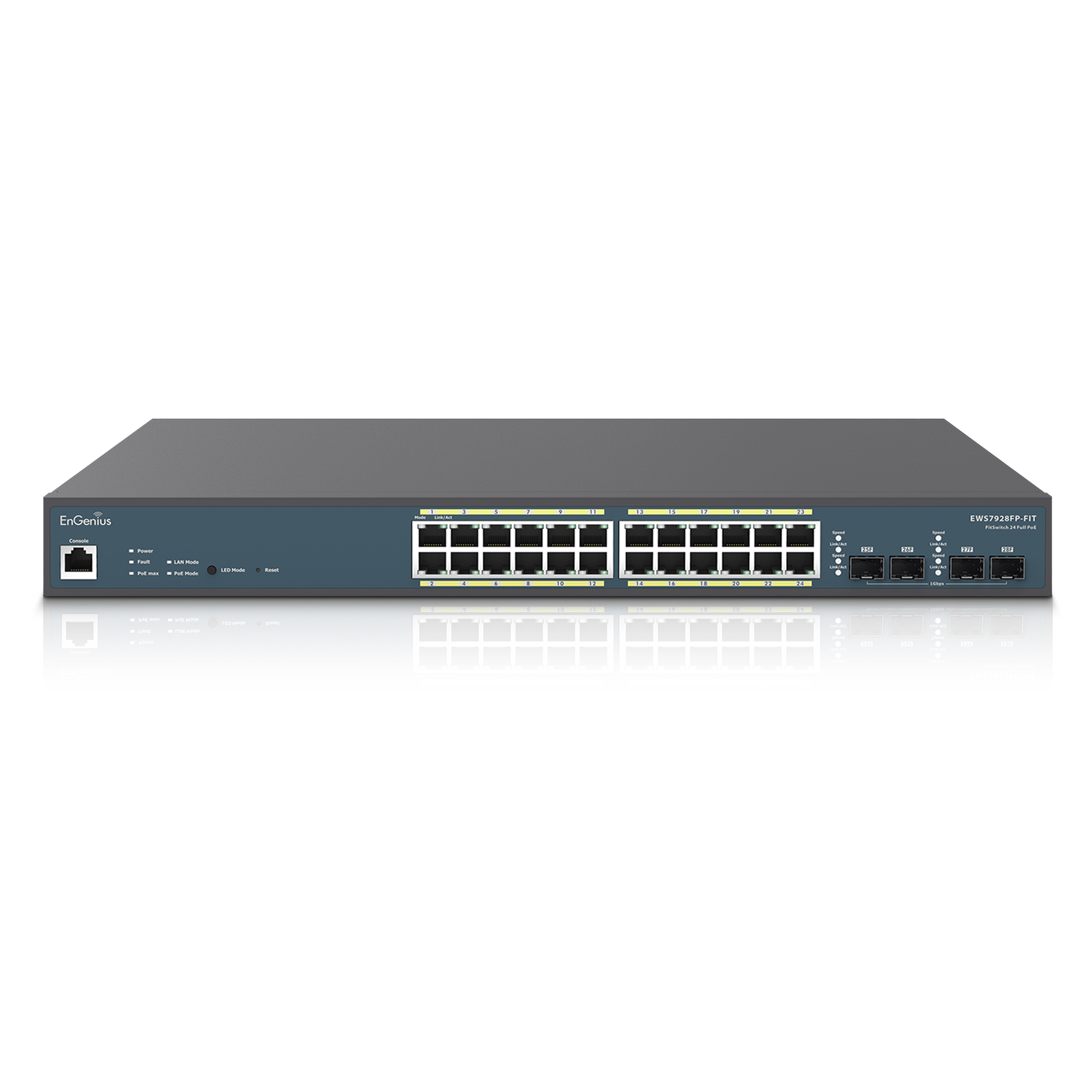 EnGenius EWS7952P-FIT PoE+ Switch 48 x 10/100/1000 Port, 4 x SFP Fiber Port, L2+, 48-Port PoE+, 410W